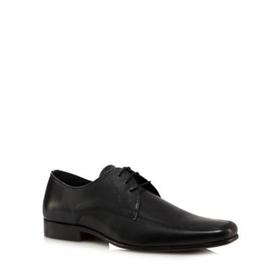 The Collection Black leather apron toe shoes
